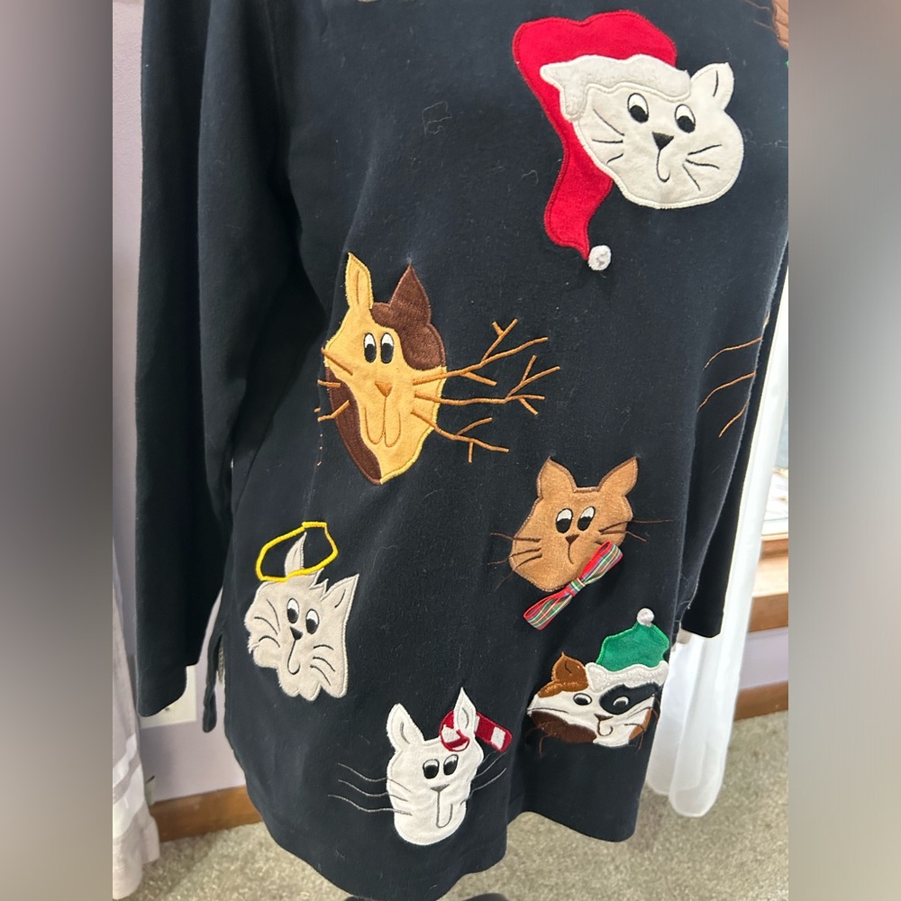 Vintage Holiday Cat Top - Picture 5 of 8